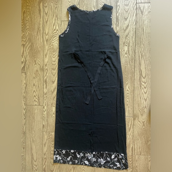 Vintage Dressing Clio maxi dress black with white print - tie in back - size M/L - Picture 7 of 12